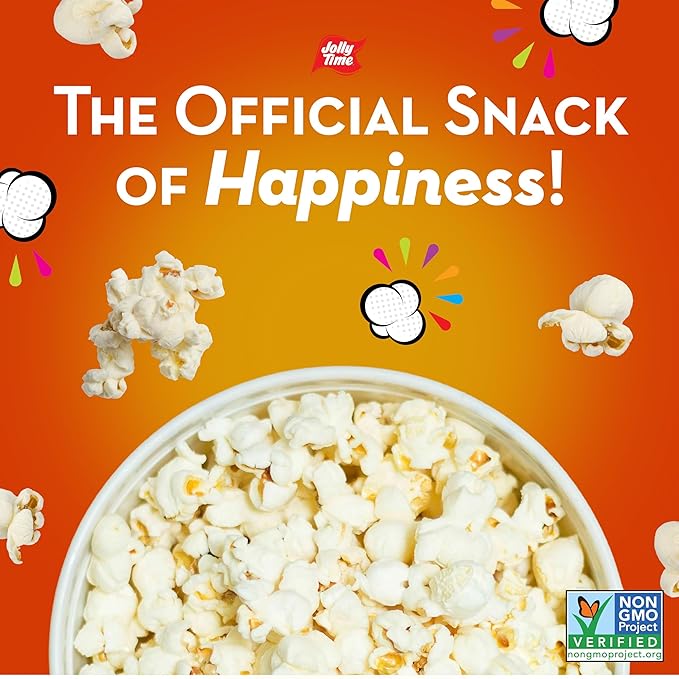 Jolly Time Kettle Corn, Festival Fun Sweet & Salty Glazed Gourmet Microwave Popcorn, 3oz Sharing Bag, 3 Bags Per Carton (3 Ounce (Pack of 36))