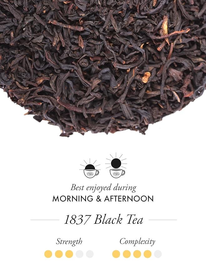 TWG Tea | 1837 Black Tea | Black Tea | Fruits & Flowers | 15 Hand Sewn Cotton Tea Bags | Gift Set
