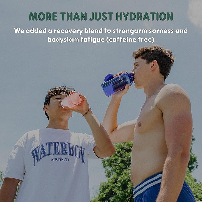 Waterboy Workout Hydration | 2,960mg Sugar Free Electrolyte Powder Packets | L-Glutamine + Vitamins | No Sugar, All Natural, Gluten Free | 15 Drink Stick Mixes (Lemon Lime)