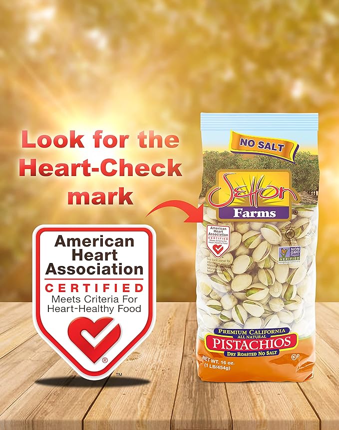 Setton Farms Dry Roasted and Unsalted Pistachios, Premium California In Shell Pistachios No Salt, 1 pound Bag (16 Ounce), Certified Non-GMO, Gluten Free, Vegan and Kosher
