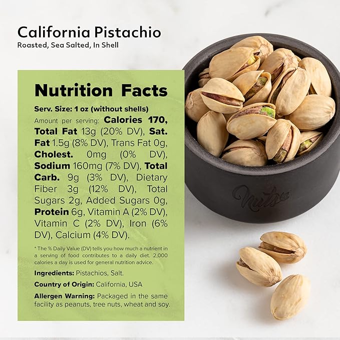 NUTS U.S. ??California Pistachios | Roasted & Salted | No Wax, No Added Color or Flavor | NON-GMO and Natural | Premium Quality Pistachios In Resealable Bags!!! (3 LBS)