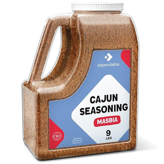 Dependable Food Cajun Seasoning - 9 lb. Bulk Jug, Non-GMO, Resealable Jar, Kosher- Perfect for Cooking, Grilling, and Seasoning Meat, Vegetables, & More