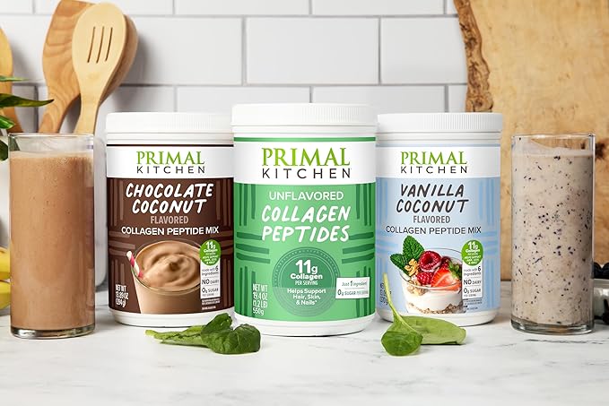 Primal Kitchen Peanut Butter Flavor Collagen Fuel짰 Drink Mix, Collagen Peptides, No Dairy, 14.3 Ounces