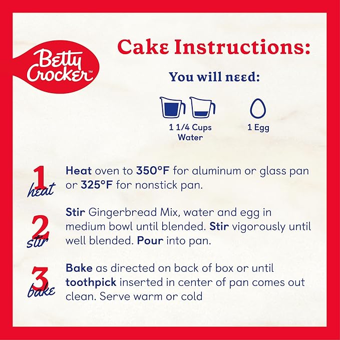 Betty Crocker Gingerbread Cake and Cookie Mix, 14.5 oz. (Pack of 12)