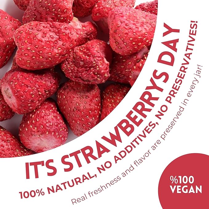 HASANZADE Organic Dried Strawberries Healthy Snacks for Adults and Kids Vegan Gluten Free Dried Fruit Snacks (18,9 Oz)