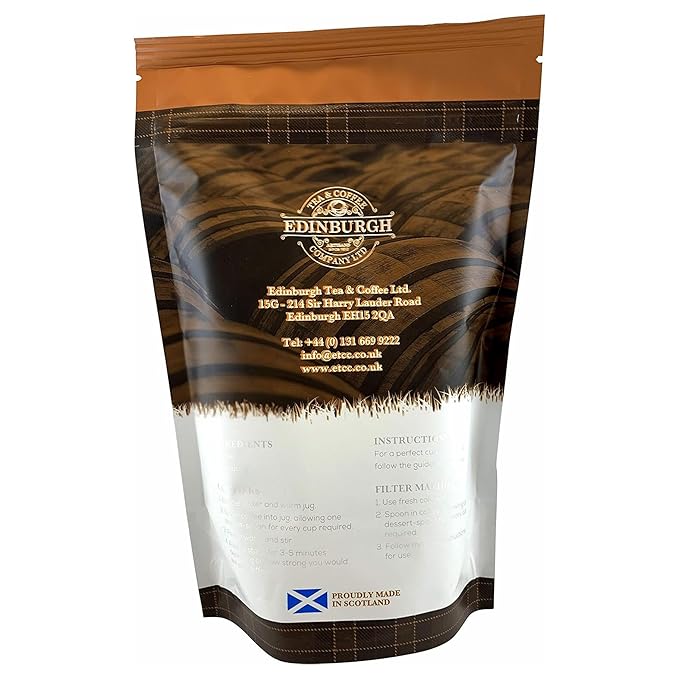 Edinburgh Tea & Coffee Company, Whisky Flavored Ground Coffee, 7oz Bag (Pack of 1)