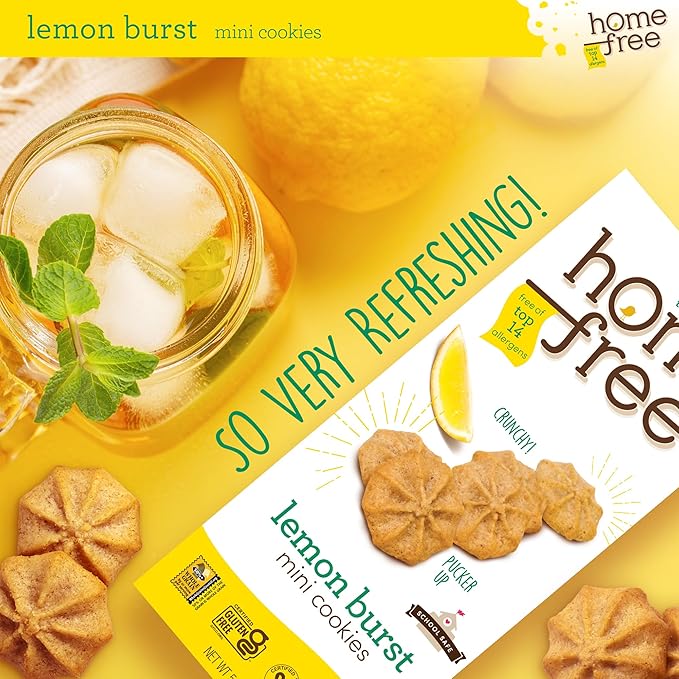 Homefree Treats You Can Trust Gluten Free Mini Cookies, Lemon Burst, 5 Ounce (pack of 6)
