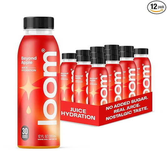 Beyond Apple Juice Drinks by Loom, Low Sugar Juice, Real Fruit, No Added Sugar, 30 Calories