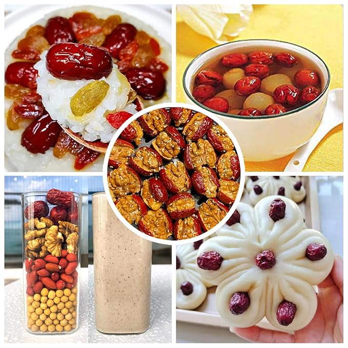KachiKachi Jujube Dates Pitted-1.1lb/500g/, Big | Sweet | Dried Jujube Fruit Chinese Red Dates, Dried Pitted Date for Cooking//Drinking/Baking/Soup/Home Decor (Standard Bag-500g)