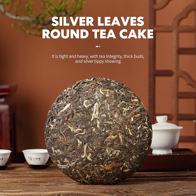 KHS Organic Raw Pu Erh Cake, 3.53 Oz USDA Certified Organic Puerh Cake, No Dust Production Workshop, Aged Chinese Yunnan Ancient Tree Pu'erh, No Fishy