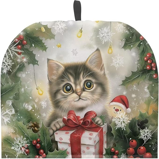 Christmas Cat Small Tea Pot Cozy Cover Teapot Insulation Cover for Extra Thick Wadding Tea Kettle Dust Cover for Housewife Tea Cosy for Teapot Home Kitchen Decorative Tea Cozies
