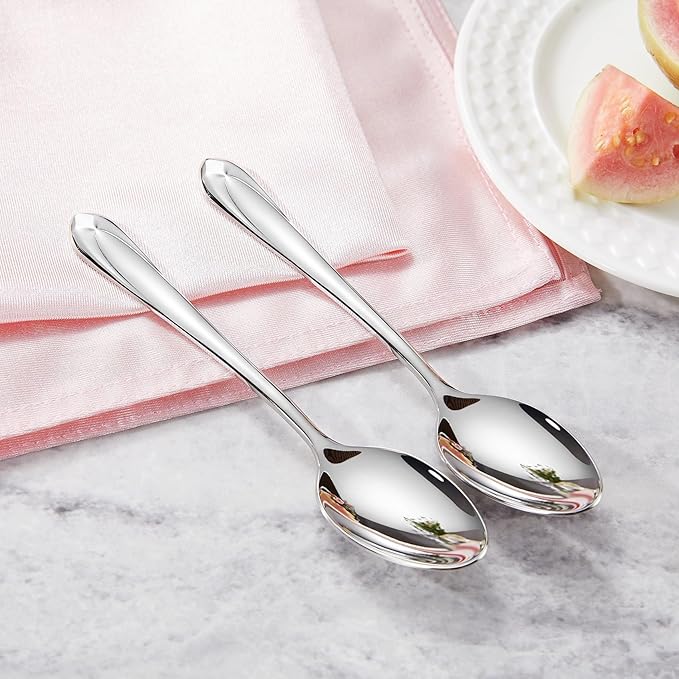 KEAWELL Premium Astra 4-Piece 5.8 inch Spoon Set ??Mirror-Finished 18/10 Stainless Steel with Diamond-Faceted Handles Dishwasher Safe for Modern Dining (4, Small Spoons)