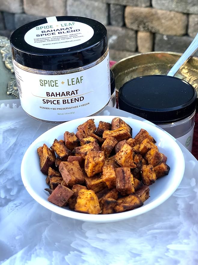 Premium Baharat Spice Blend by Spice + Leaf - Kosher, Vegan, Preservative Free Spice. Vegetarian, Dairy Free and Salt Free
