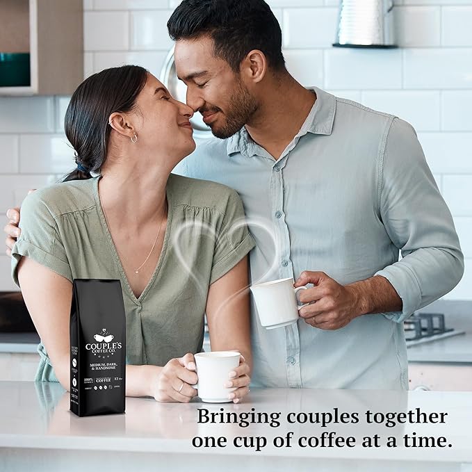 Couple?™s Coffee Ground Coffee | Gives Back to Military Families | Medium Dark and Handsome | A Smooth Medium Roast Blend | Made with 100% Arabica Beans | 12oz bag brews about 34 cups