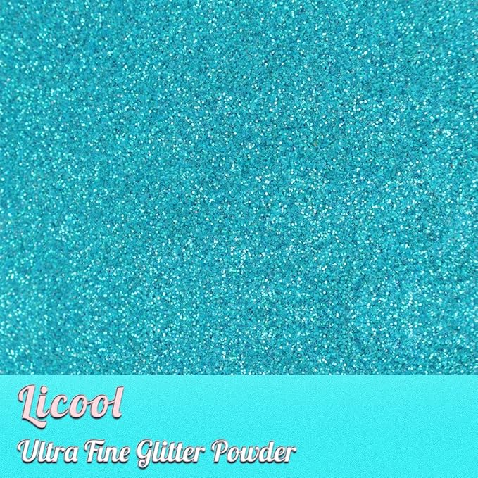 100g/3.5oz Pack Iridescent Rainbow Fine Glitter for DIY Craft, Epoxy Resin, Tumbler Making, Festival Decor, Makeup, Body, Eye, Nail Art (Iridescent Light Blue)