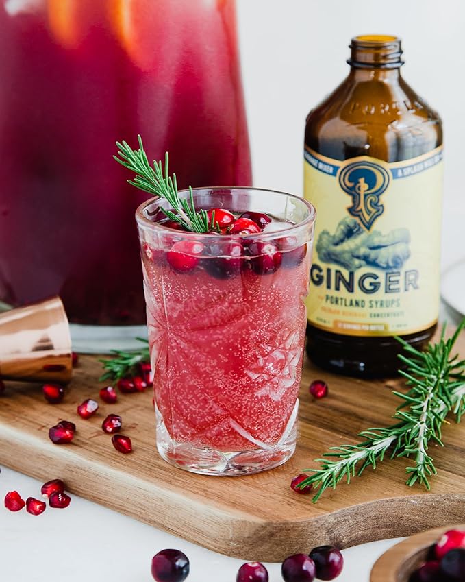 Portland Syrups Authentic Ginger Syrup - Premium Beverage Concentrate for Cocktails, Mocktails, Sodas, and More - Organic Ginger and Cane Sugar - 12oz bottle, 12-24 servings (Pack of 1)