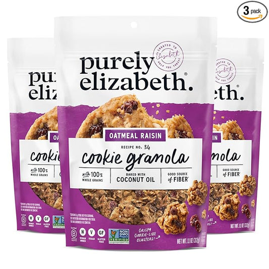 Purely Elizabeth Granola Cookie Oatmeal Raisin 11 OZ (3 Pack)