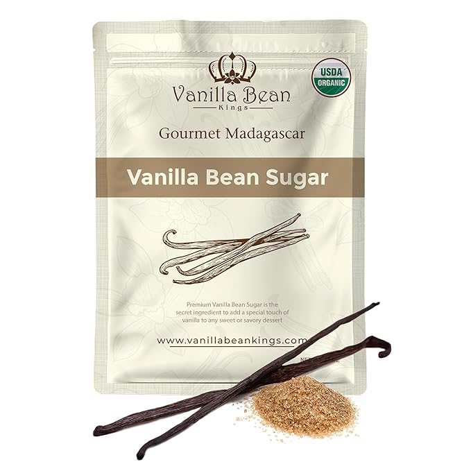 Pure Vanilla Bean Sugar - Made with Real Madagascar Pods & Pure Cane Sugar - For Cooking, Baking, & Additional Flavoring - A Sweet Substitute for Extract, Paste & Beans - 12 Oz