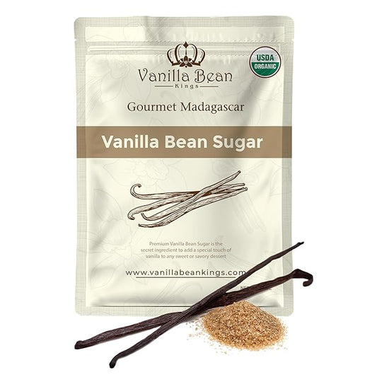 Pure Vanilla Bean Sugar - Made with Real Madagascar Pods & Pure Cane Sugar - For Cooking, Baking, & Additional Flavoring - A Sweet Substitute for Extract, Paste & Beans - 12 Oz