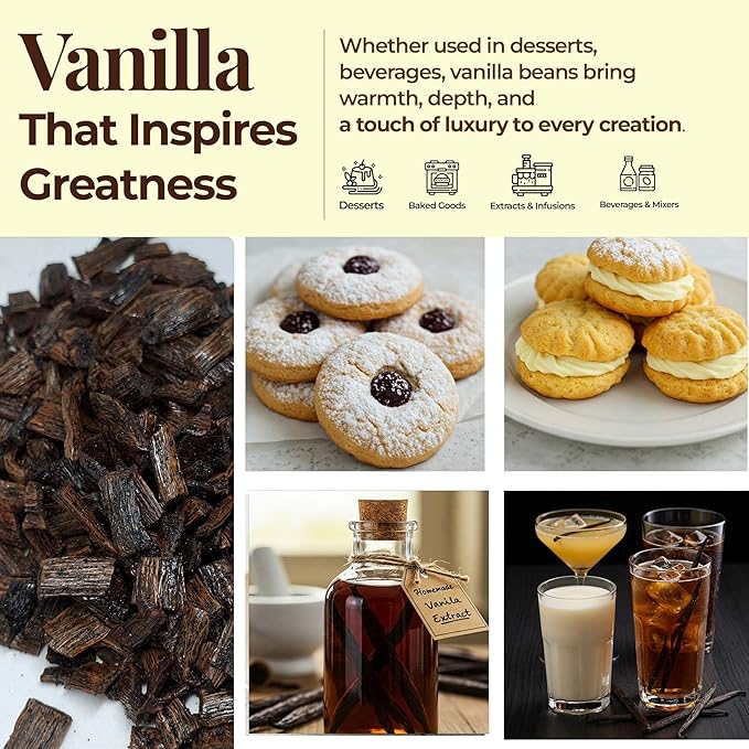 2 lb Bulk Vanilla Bean Splits, Cut from Whole Vanilla Beans for Making Vanilla Extract, VanillaPowder, Homemade Extract, and Baking, Non-GMO, Caffeine-free. by NYVanilla