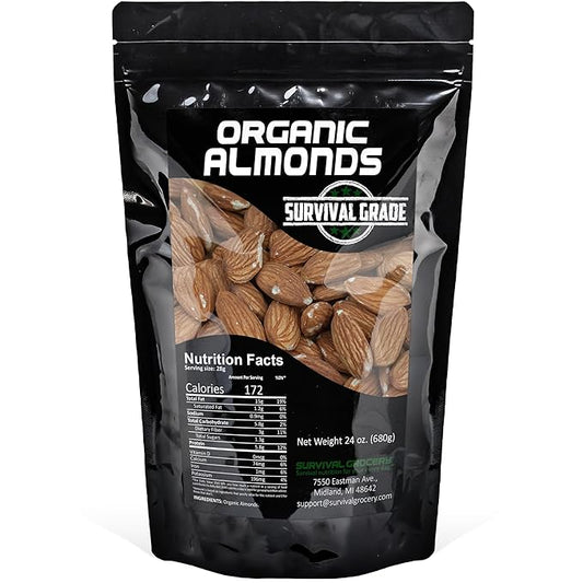 Survival Grocery® - Organic Almonds (24 oz./1 Bag)