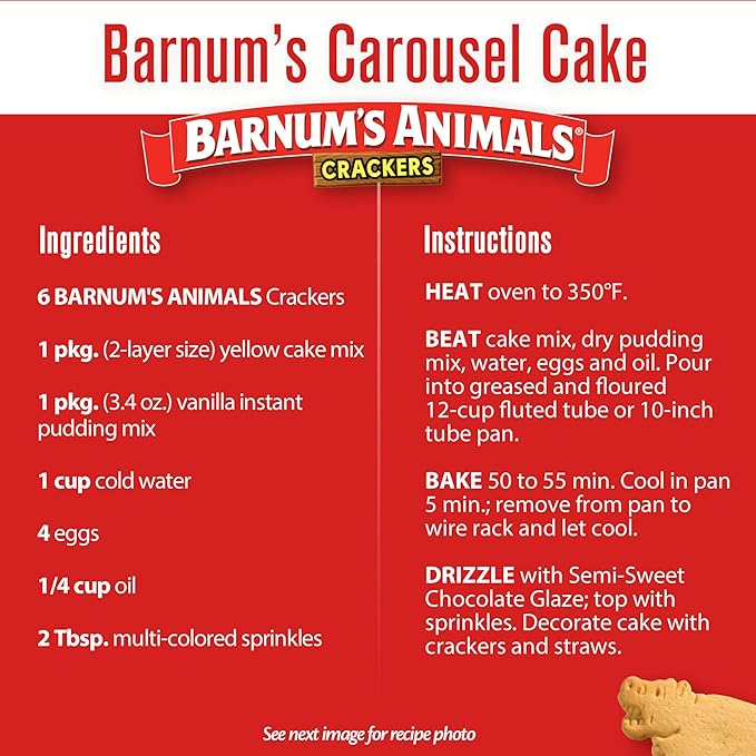 BARNUM'S Original Animal Crackers, Kids Snacks, 10 Snack Packs (Pack of 2)