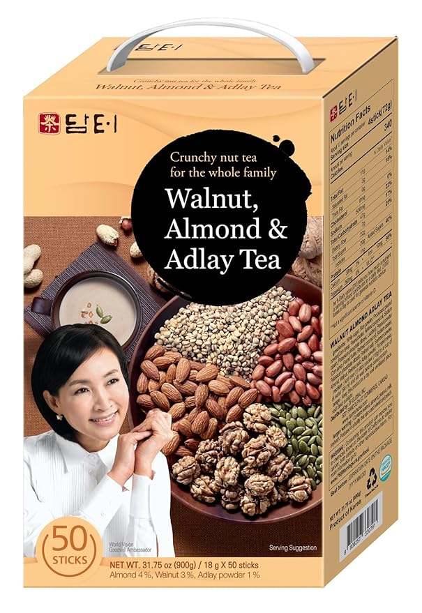DAMTUH Walnut Almond Adlay Mixed Powder and Super 12 Grains Mixed Powder Misugaru Meal Replacement Shake Bundle Pack 50 Count + 40 Count (Pack of 2)