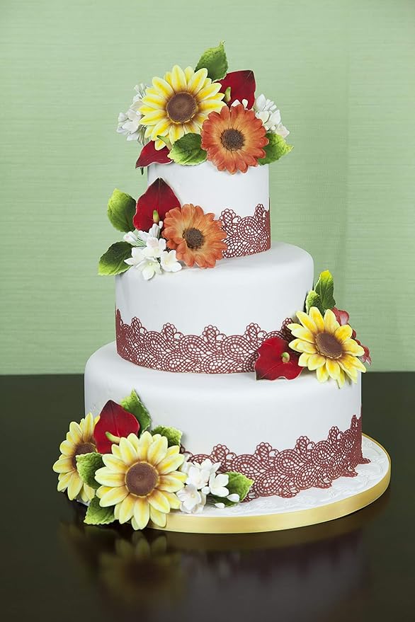 Global Sugar Art Sunflower Sugar Cake Flowers, 3 Count by Chef Alan Tetreault