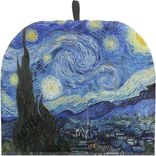 Starry Night Print Tea Pot Cover Teapots Cosy Insulated Tea Cozies Home Kitchen Decoration Teapot Dust Cover Warming Tea Kettle Quilt Creative Gifts for Party