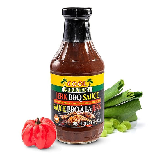 Cool Runnings Jerk BBQ Sauce 465ml - Bold and Smoky Jamaican-Style Barbecue Sauce for Grilling, Marinating, Dipping and Oven-Baked Dishes