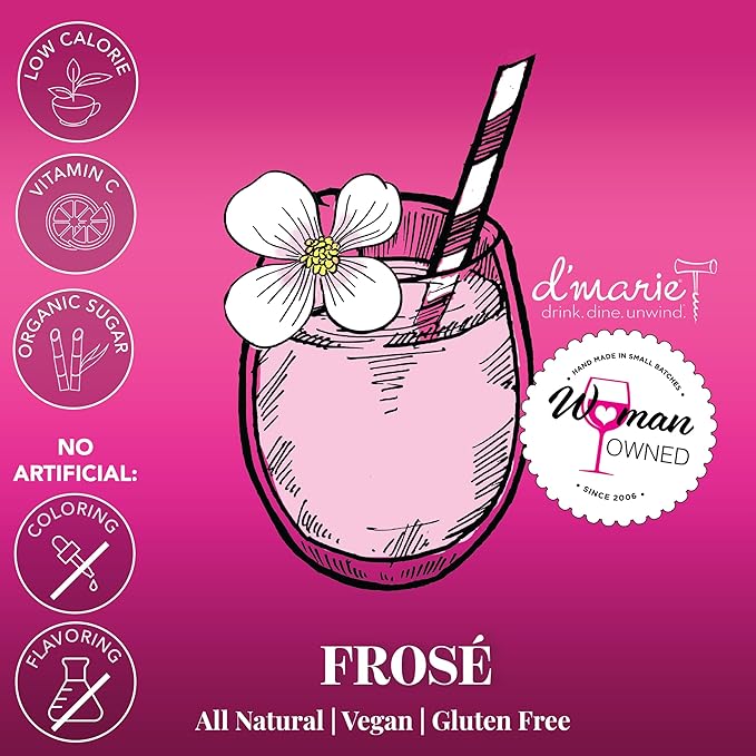 Frozen Cocktail Drink Mix - Each Bag Makes 10 Wine Slushies - Drink Powder Pouches for Alcohol - All Natural Low Sugar Mixer, No Blender Needed - Fros챕, 3 Pack