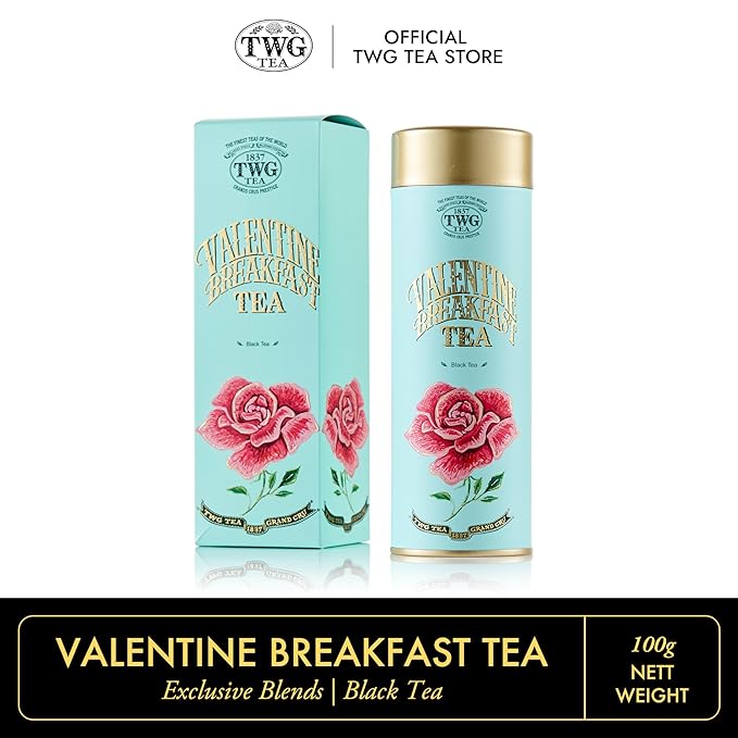 TWG Tea | Valentine Breakfast Tea | Black Tea | Sugar Pearls & Berries | Haute Couture Tin, 100g | Gift Set