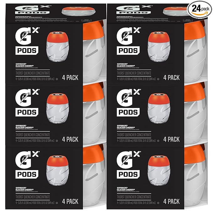 Gatorade Gx Hydration System, Non-Slip Gx Squeeze Bottles Or Gx Sports Drink Concentrate Pods, 4 Count (Pack of 6)