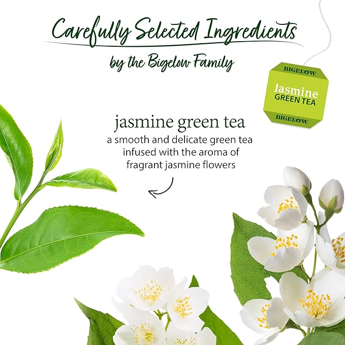 Bigelow Jasmine Green Tea, 20 Bags, All Natural, 0.91 Ounces (Pack Of 6)