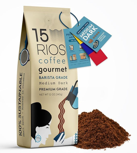Colombian Ground Coffee Medium Dark Roast Low Acid Smooth Bold Rich Taste With Chocolate Sweet Notes Arabica Single Origin High Altitude Fresh Roasted Premium Espresso Gift Artisan Gourmet Flavor 12oz
