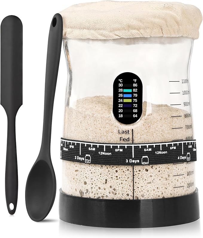Sourdough Starter Kit -50 Oz Wide Bore and Large Capacity Sourdough Starter Jar- Perfect Sourdough Bread Baking Supplies, Baking Gifts(1 Jar)