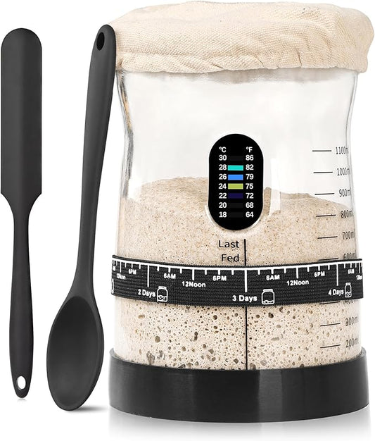 Sourdough Starter Kit -50 Oz Wide Bore and Large Capacity Sourdough Starter Jar- Perfect Sourdough Bread Baking Supplies, Baking Gifts(1 Jar)