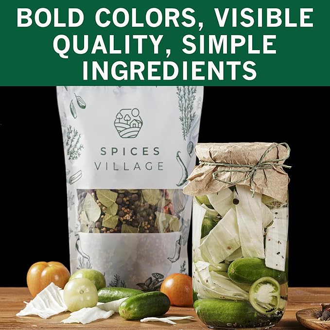 SPICES VILLAGE Pickling Spices for Corned Beef, Pickling Spices Mix for Pickles and Canning, 6.5oz, Pickling Seasoning Blend Kit - Kosher, Gluten Free, Non GMO, Resealable Bulk Bag