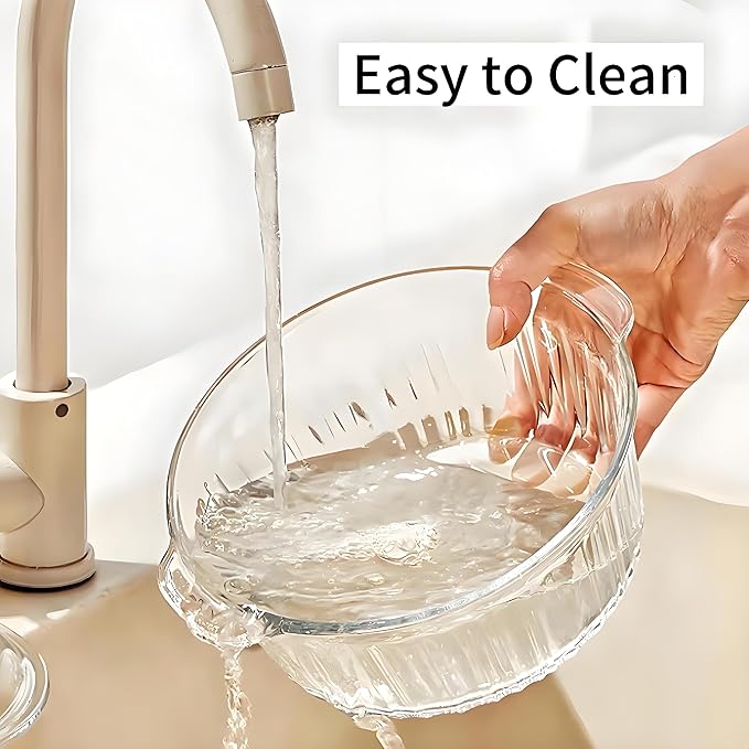 Round Glass Casserole Baking Dish With Lid, Borosilicate Glass, 1.6QT Small Glass Casserole Dish for Oven