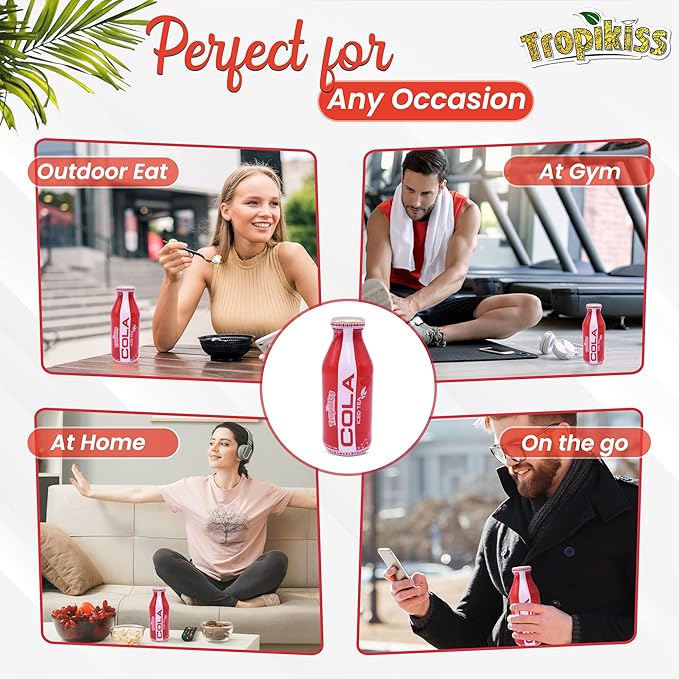 Tropikiss 12-Pack Cola Iced Tea – Antioxidant-Rich Refreshing Drink | Natural Bottled Ice Tea | Healthy & Flavorful Beverage