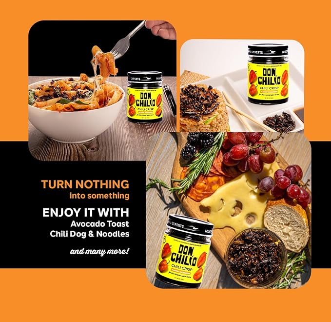 Don Chilio Hot Habanero Mexican Chile Crisp, 5 oz., 3 Pack ??Crunchy Sliced Habanero Fried Chili Peppers in Hot Seasoned 100% Olive Oil ??Keto-Friendly, Vegan, Gluten Free