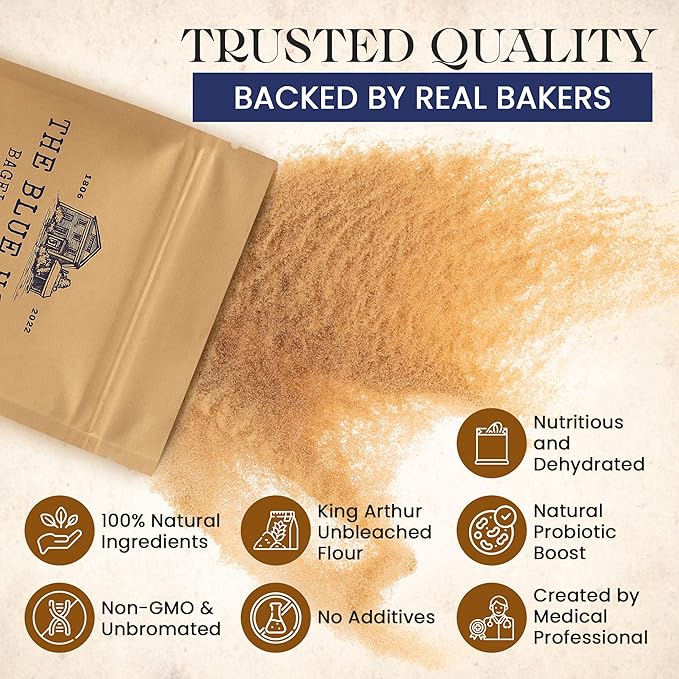 Dehydrated Sourdough Starter ??Mama Blue Artisan Sourdough Bread with 137+ Years Italian Heritage | Non-GMO Sourdough Starter Option | Live Culture | Beginner Friendly | Perfect for Bread, Bagels & Pizza Dough | 10g