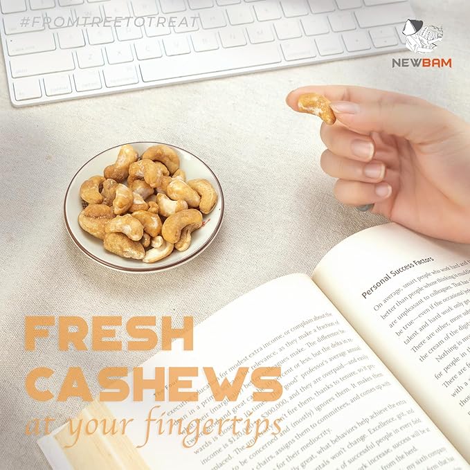 NEWBAM Sea Salt Caramel Cashews Individual Packs - 12 Cashew Snack Packs Roasted Nuts (1.5oz Each) ??Keto, Vegan, Gluten-Free - Healthy Snacks for Trail Mix, Office, or Party - Lightly Salted, Sweet Tasty