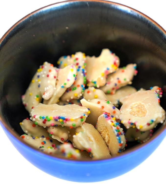 Yogurt Coated Animal Crackers - 1 lb of Fresh Gourmet Sweet Creamy Covered Dipped Animal Crackers with Rainbow Non Pareil Beads in Resealable Bag