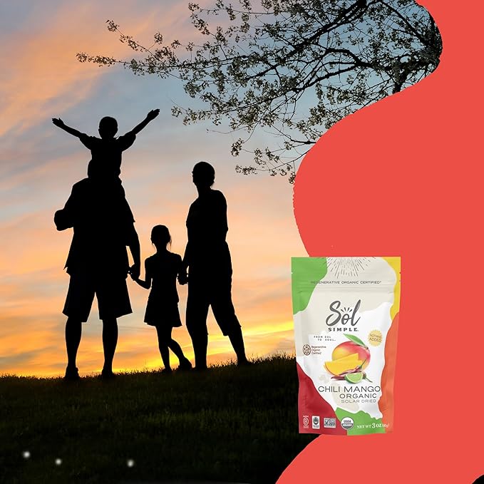 SOL SIMPLE Regenerative Organic Certified ® | Chili Mango | Three Ingredients | Vegan | Non-GMO | No Added Fair Trade | Fruit No Added | Fruit | No | Organic