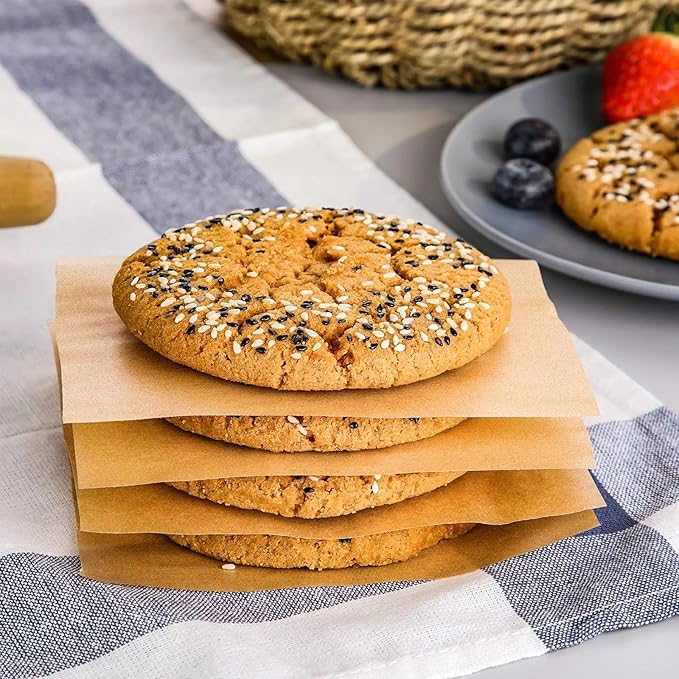 500 PCS 8x8 Inch Precut Parchment Paper Squares for Baking Cookies, Unbleached Nonstick Wax Paper Sheets for Separating Beef Patties, Freezing Hamburgers.