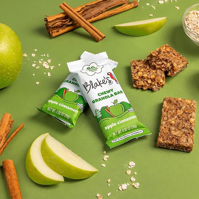 Blake’s Seed Based Chewy Granola Bars — Apple Cinnamon (24 Count), Vegan, Gluten Free, Nut Free & Dairy Free, Healthy Snacks for Kids or Adults, School Safe, Low Calorie Soy Free Snack
