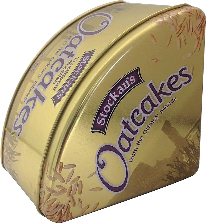 Stockan's Orkney Wholegrain Thin Oatcakes Gifting Tin - Traditional Scottish Savoury Biscuits Imported from Scotland - 3 Gifting Tins (2 Oatcake Packs in Each Tin)