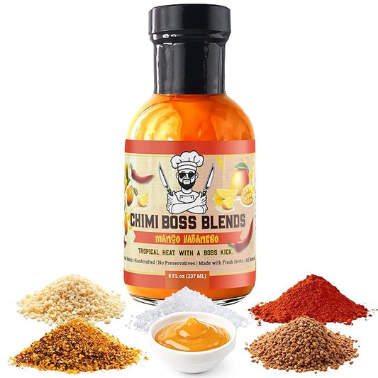 Chimi Boss Mango Habanero Sauce – Sweet-Heat Flavor Explosion for Tacos, Chicken, Pizza & More – 8