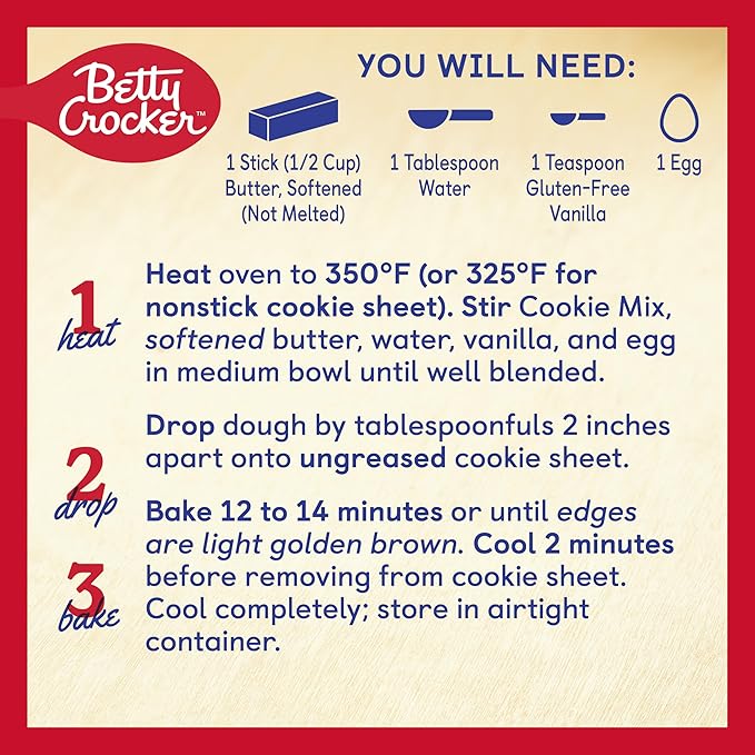 Betty Crocker Gluten Free Chocolate Chip Cookie Mix, 19 oz. (Pack of 6)